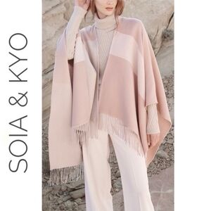 Soia & Kyo Blush Pink Fringe Poncho